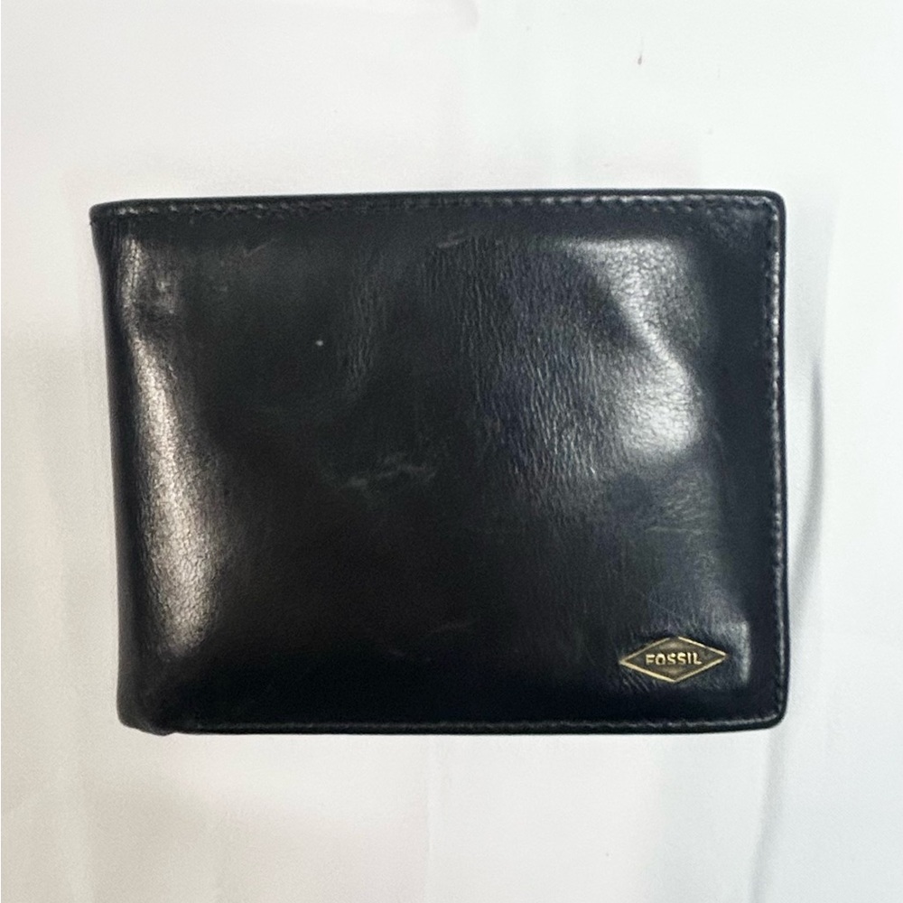 Fossil Black Leather Card Holder